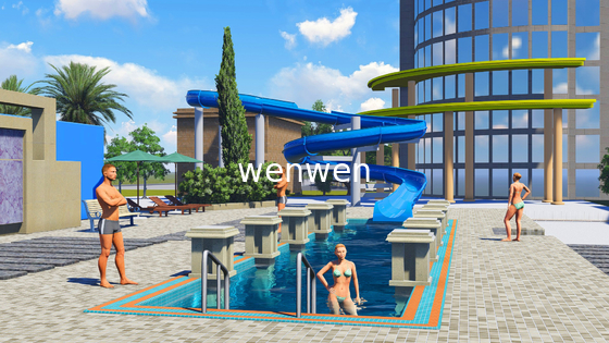 Aangepaste Openlucht spiraalvormige Glasvezel 1m SGS van de zwembaddia