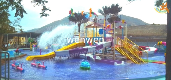 Huis van het de Familiewater van de zomer het Openluchtaqua playground games fiberglass slide voor Themapark